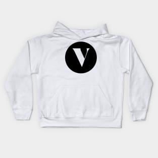 V (Letter Initial Monogram) Kids Hoodie